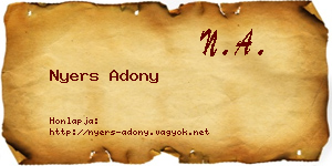 Nyers Adony névjegykártya